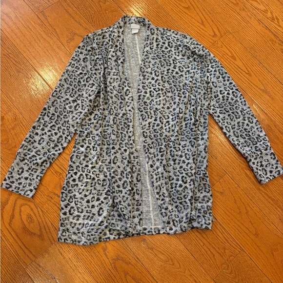 Zenergy by Chico’s Leopard Print Open Front Cardigan Women’s Size 1 (8/10) - Picture 1 of 4